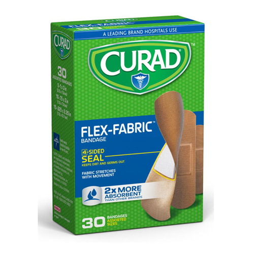 Curad Flex Fabric Adhesive Bandages 30 Ct Assorted