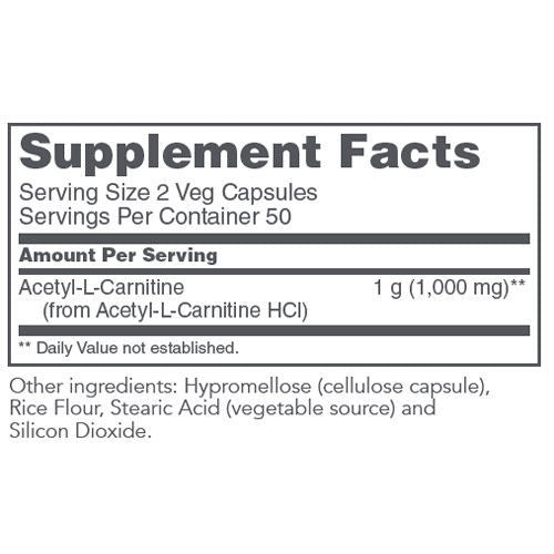 Acetyl L-Carnitine (500mg) 100 caps by Protocol