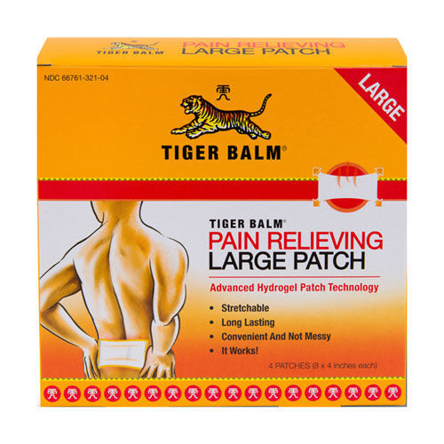 Tiger Balm Hydrogel Patch Large Size (4 Pack) 8"x4"