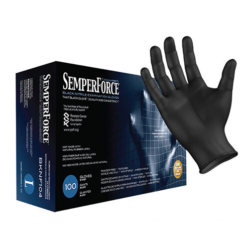 SemperMed SemperForce Black Nitrile Exam Gloves